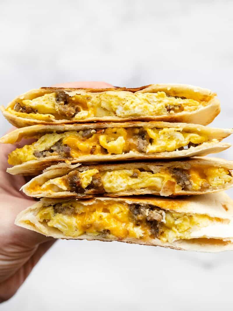 Breakfast Egg And Sausage Quesadillas